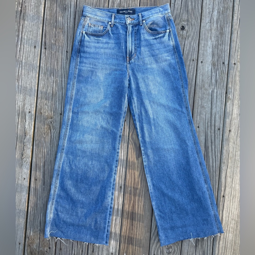 Veronica Beard Kasey Wide Leg Mid Rise Denim size 27